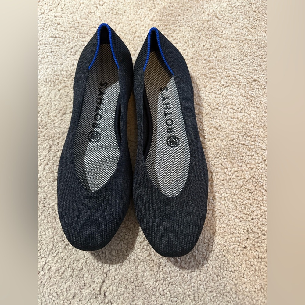 Rothy's Square Toe Black Flats